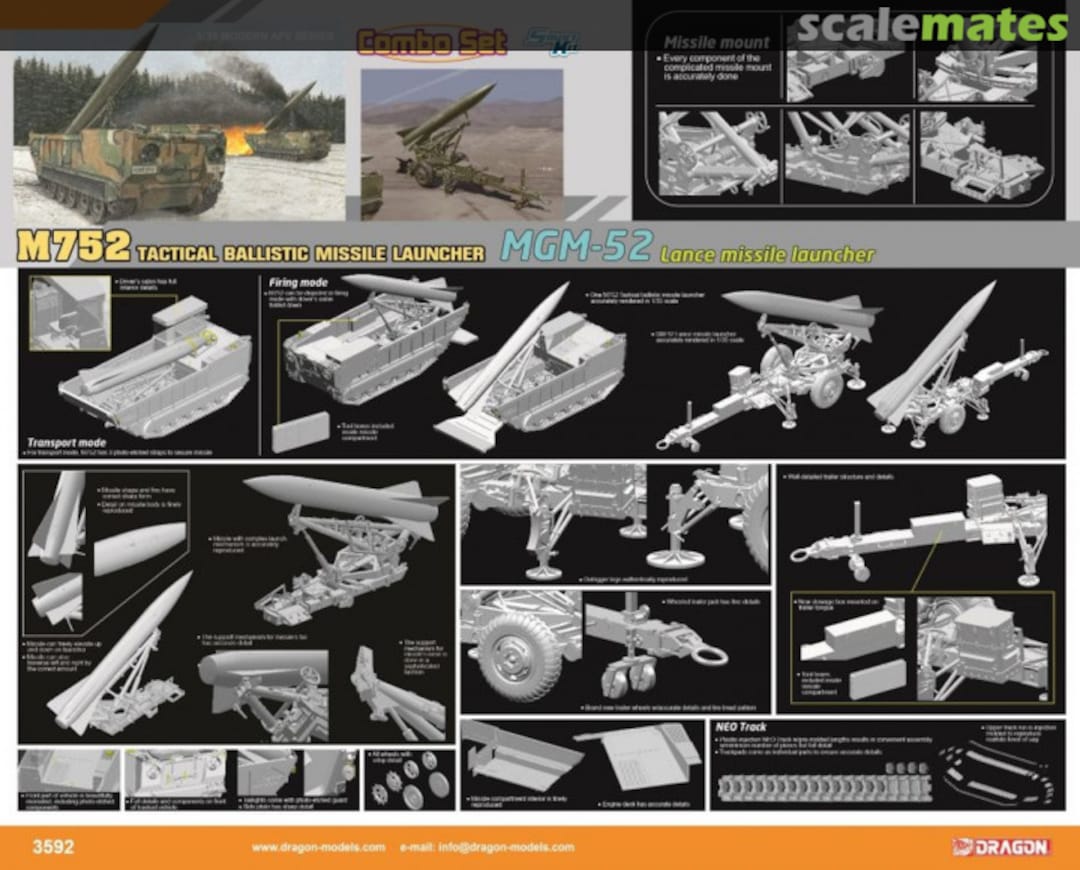 Boxart M752 Tactical Ballistic Missile Launcher + MGM-52 Lance Missile Launcher 3592 Dragon