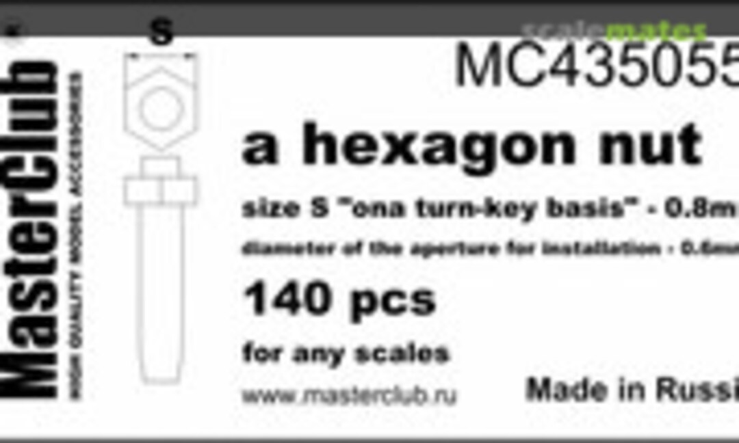 1:35 Hexagon Standard Nut - 0.8mm (MasterClub MC435055) MC435055
