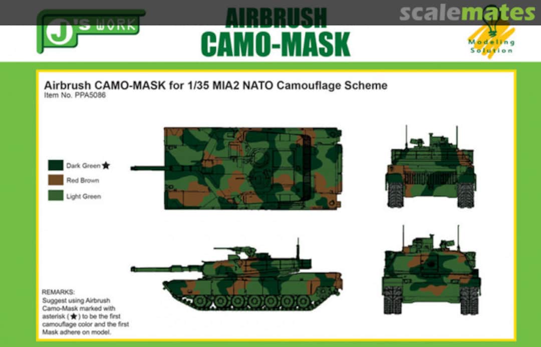 Boxart CAMO-MASK M1A2 Abrams NATO Camouflage PPA5086 J's Work