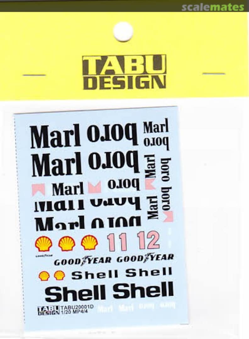 Boxart MP4/4 Sponsorship Decal TABU20001D Tabu Design Boxart MP4/4 Sponsorship Decal TABU20001D Tabu Design