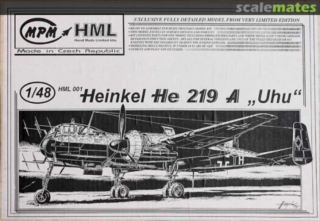 Boxart Heinkel He 219A "Uhu" HML 001 MPM Boxart Heinkel He 219A "Uhu" HML 001 MPM
