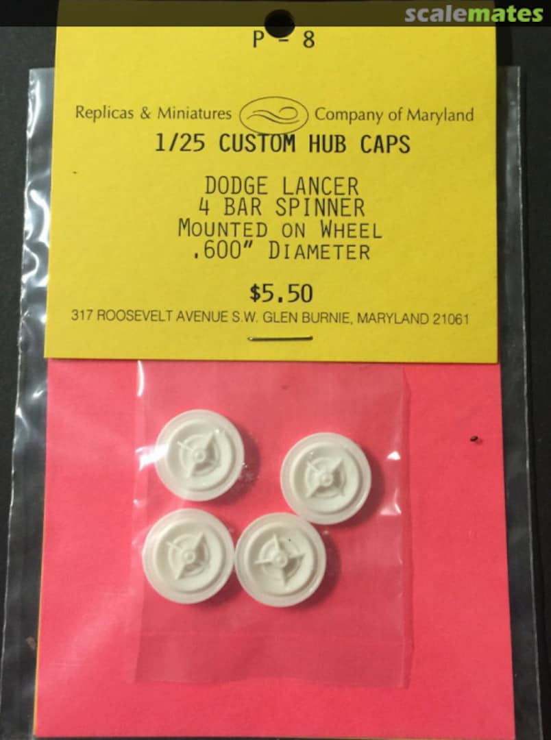Boxart Custom Hub Caps P-8 Replicas & Miniatures Company of Maryland