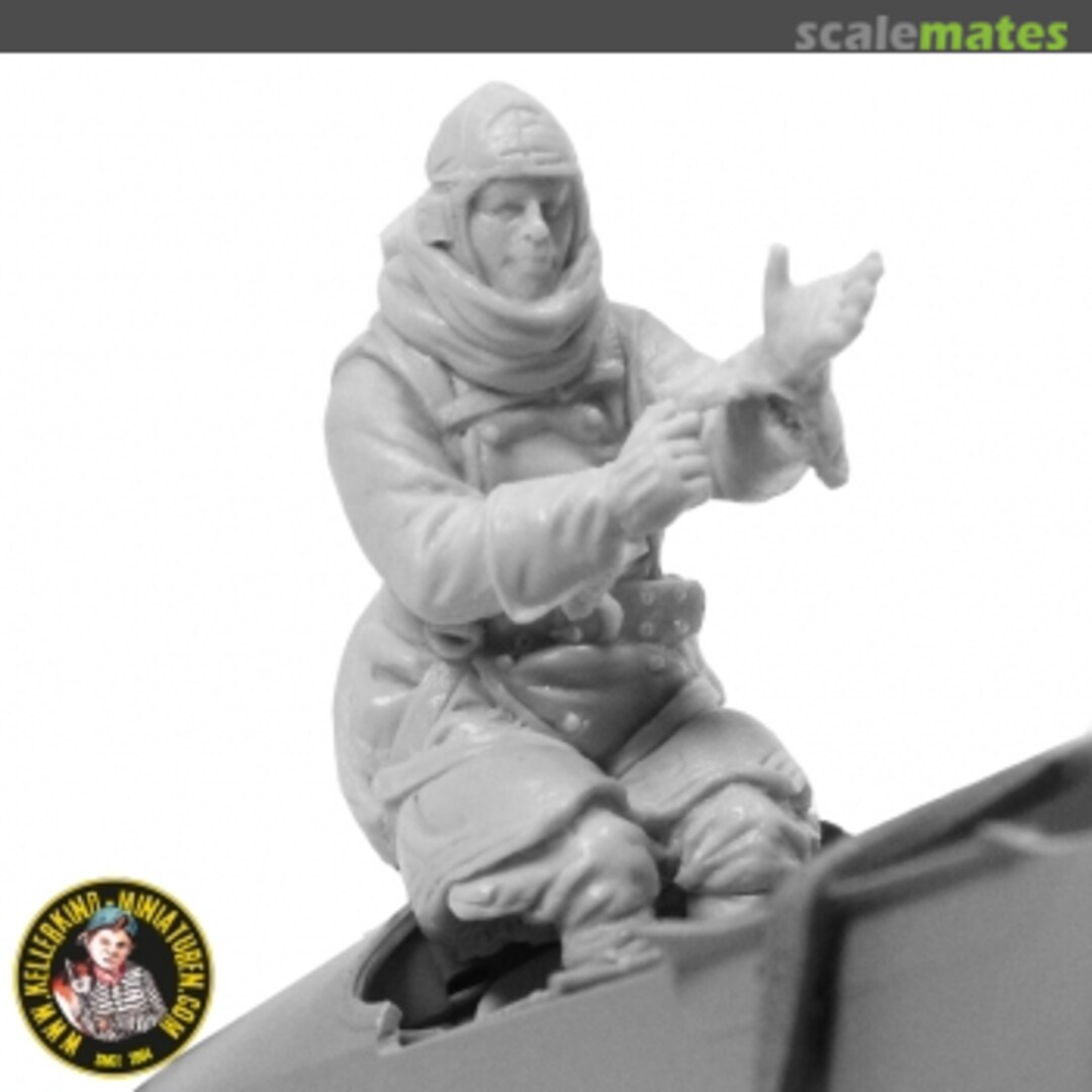 Boxart Fokker-Pilot sitzt auf dem Flugzeugrumpf 54103 Kellerkind Miniaturen