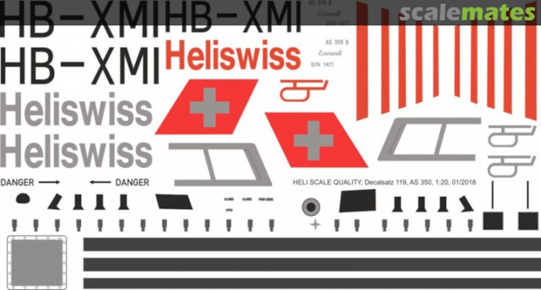 Boxart AS 350 - Heliswiss - HB-XMI Decal 119 Heli Scale Quality Boxart AS 350 - Heliswiss - HB-XMI Decal 119 Heli Scale Quality
