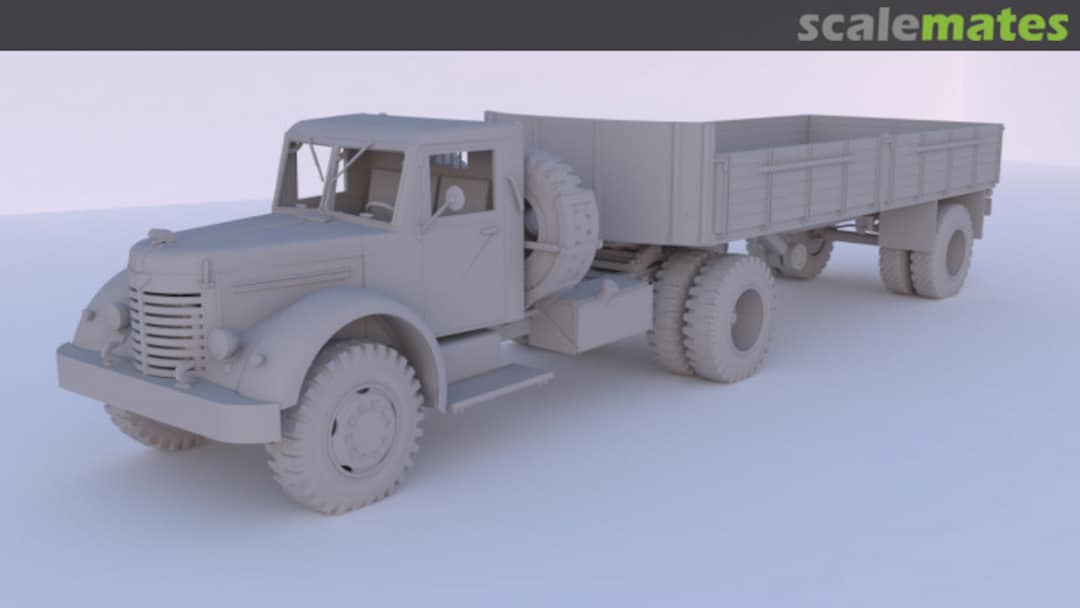 Boxart Flatbed semi-trailer MAZ-5215 151 Scalemodels72 Boxart Flatbed semi-trailer MAZ-5215 151 Scalemodels72