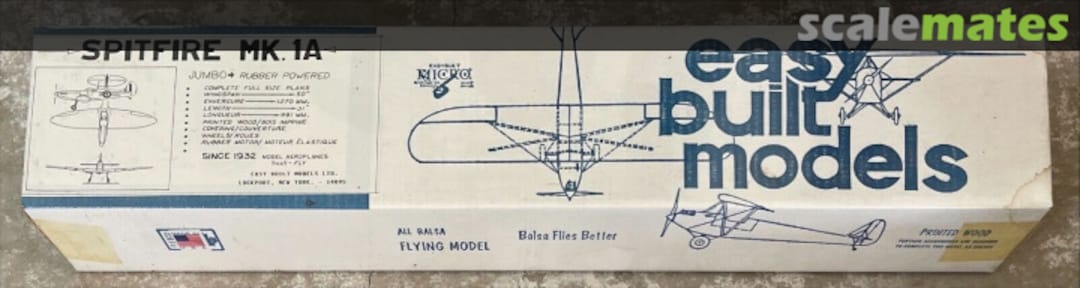 Boxart Spitfire Mk. 1A FF-55 Easy Built Model Aeroplane Co. Boxart Spitfire Mk. 1A FF-55 Easy Built Model Aeroplane Co.