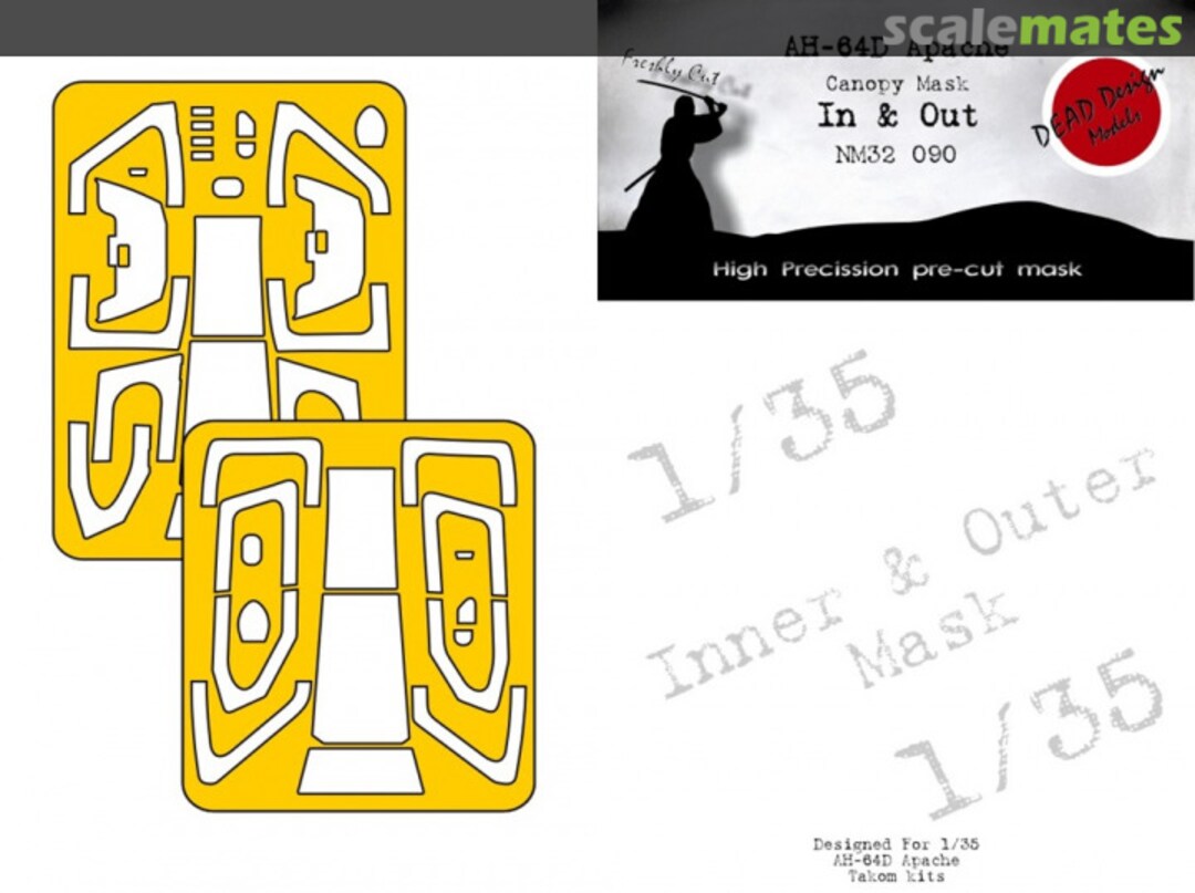 Boxart AH-64D Apache canopy masks NM32090 DEAD Design Models Boxart AH-64D Apache canopy masks NM32090 DEAD Design Models