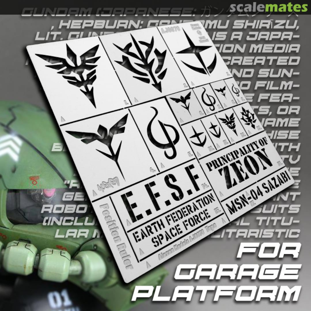 Boxart Zeon and EFSF icon and logo mark Airbrush Stencil FG-AJ0078 Alexen Model