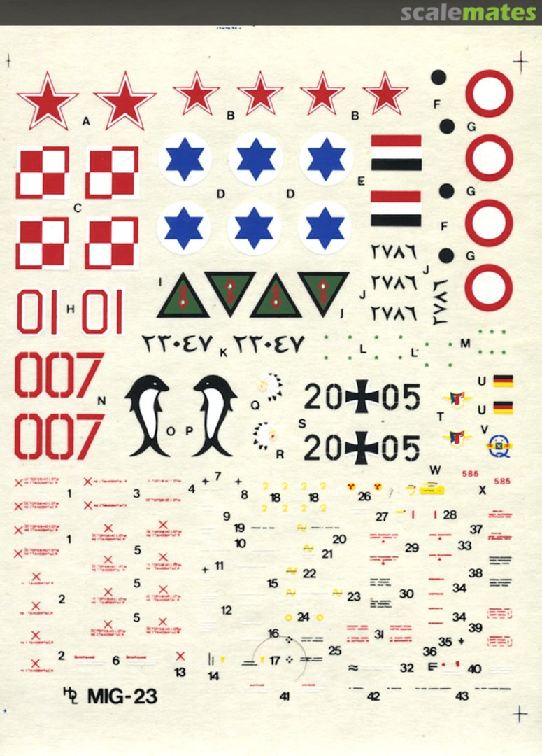 Boxart MiG-23 Flogger B/E/G/K 72-015 Hi-Decal Line Boxart MiG-23 Flogger B/E/G/K 72-015 Hi-Decal Line