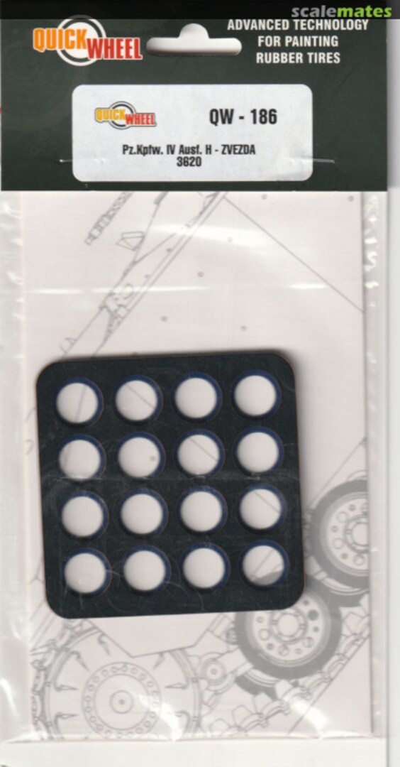 Boxart Wheel-Painting Template Panzer IV Ausf.H QW-186 Quickwheel Boxart Wheel-Painting Template Panzer IV Ausf.H QW-186 Quickwheel