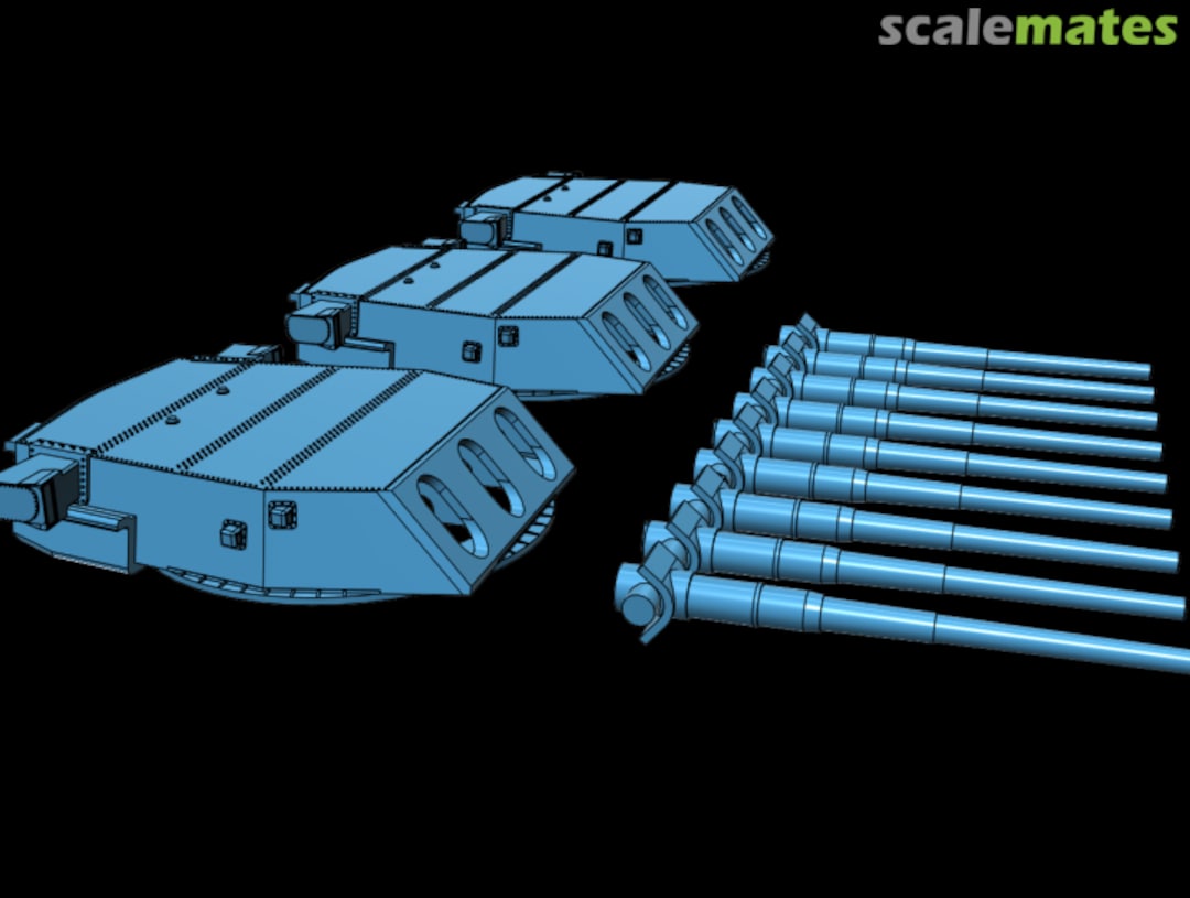 Boxart South Dakota-class 16"/45 cal. Turrets with Barrels 192-BB57 turrets-3 Model Monkey