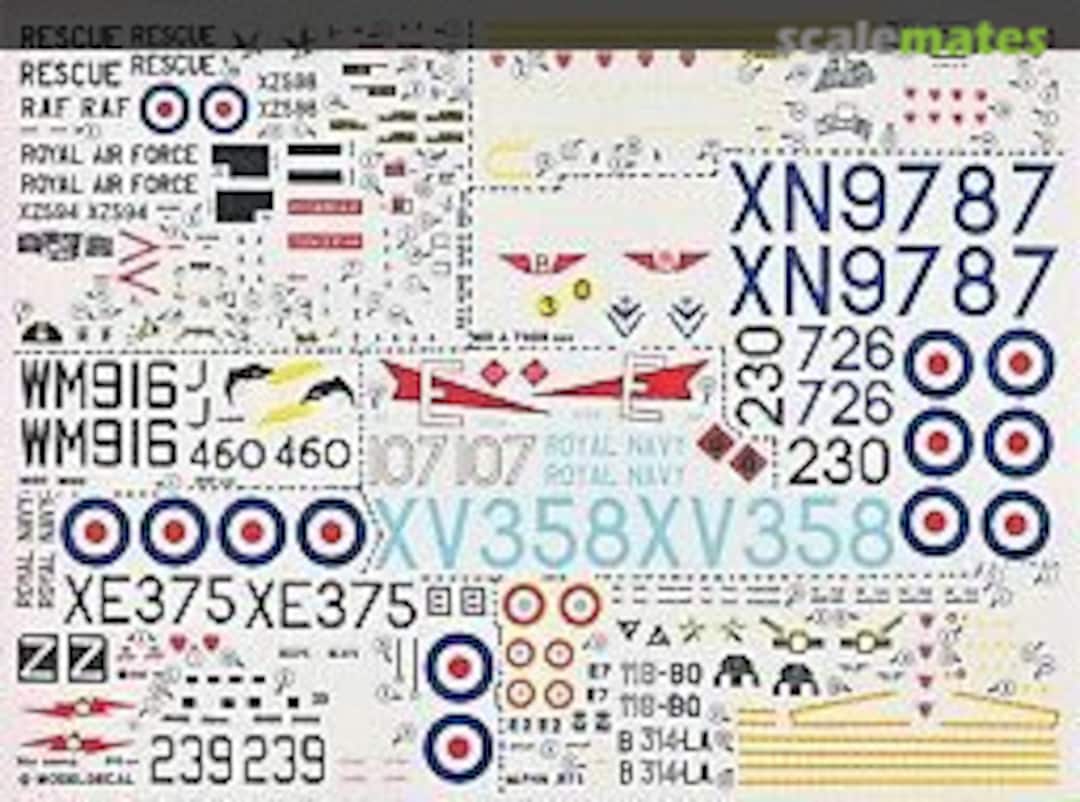 Boxart Sea King HAR3, RAF; Buccaneer S2 | Sea Hawk FB3/FGA6, Royal Navy; Alpha Jet, Armée de l'Air 57 Modeldecal Boxart Sea King HAR3, RAF; Buccaneer S2 | Sea Hawk FB3/FGA6, Royal Navy; Alpha Jet, Armée de l'Air 57 Modeldecal