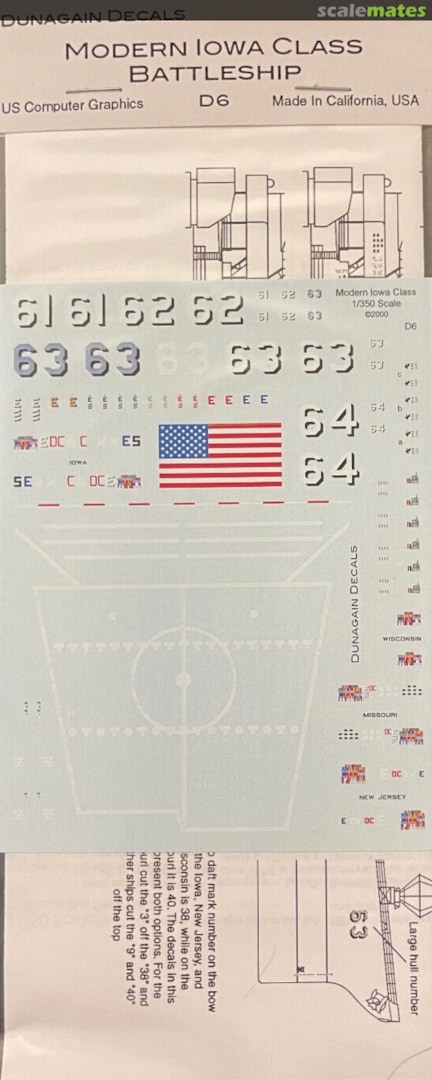 Boxart Modern Iowa Class Battleship D6 Dunagain Decals Boxart Modern Iowa Class Battleship D6 Dunagain Decals