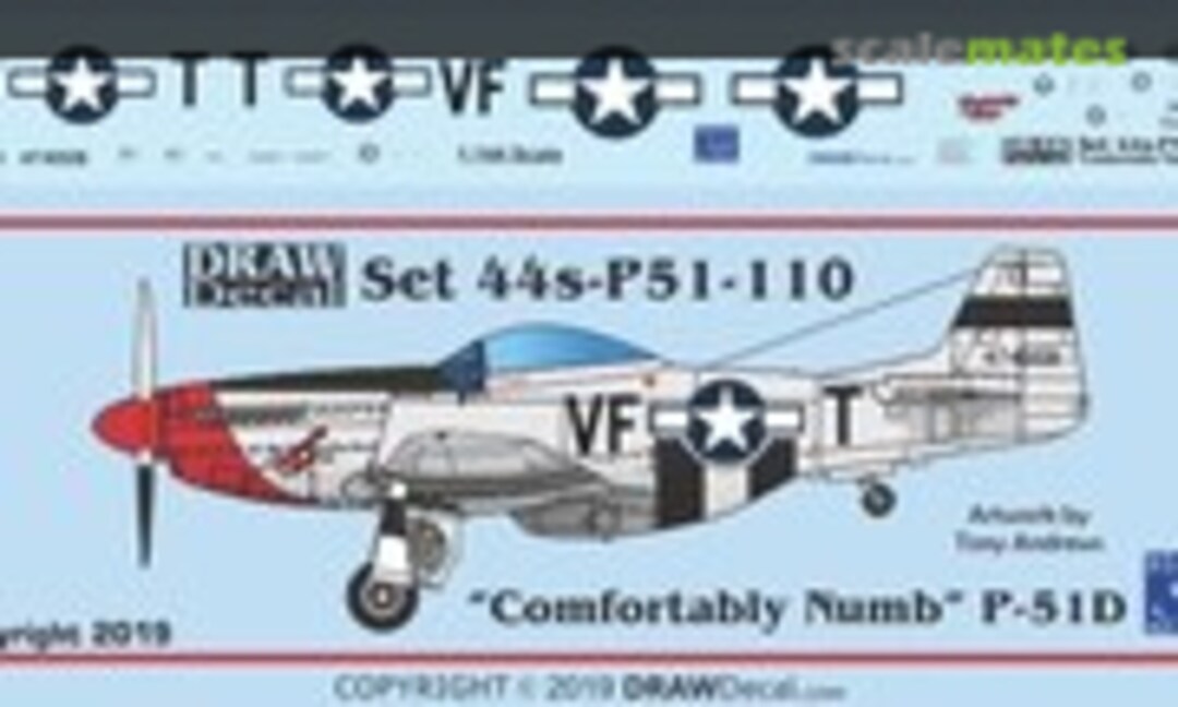1:144 “Comfortably Numb” P-51D (Draw Decal 44-P51-110) 44-P51-110