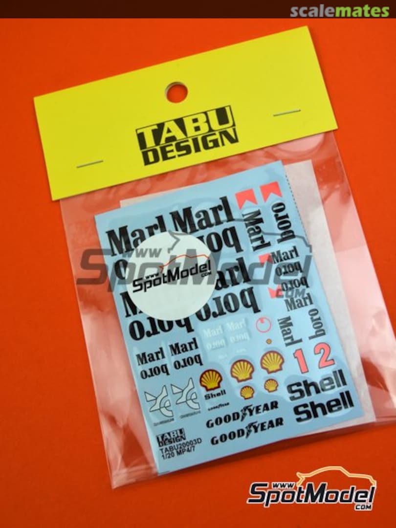 Boxart MP4/7 Sponsorship Decal TABU20003D Tabu Design