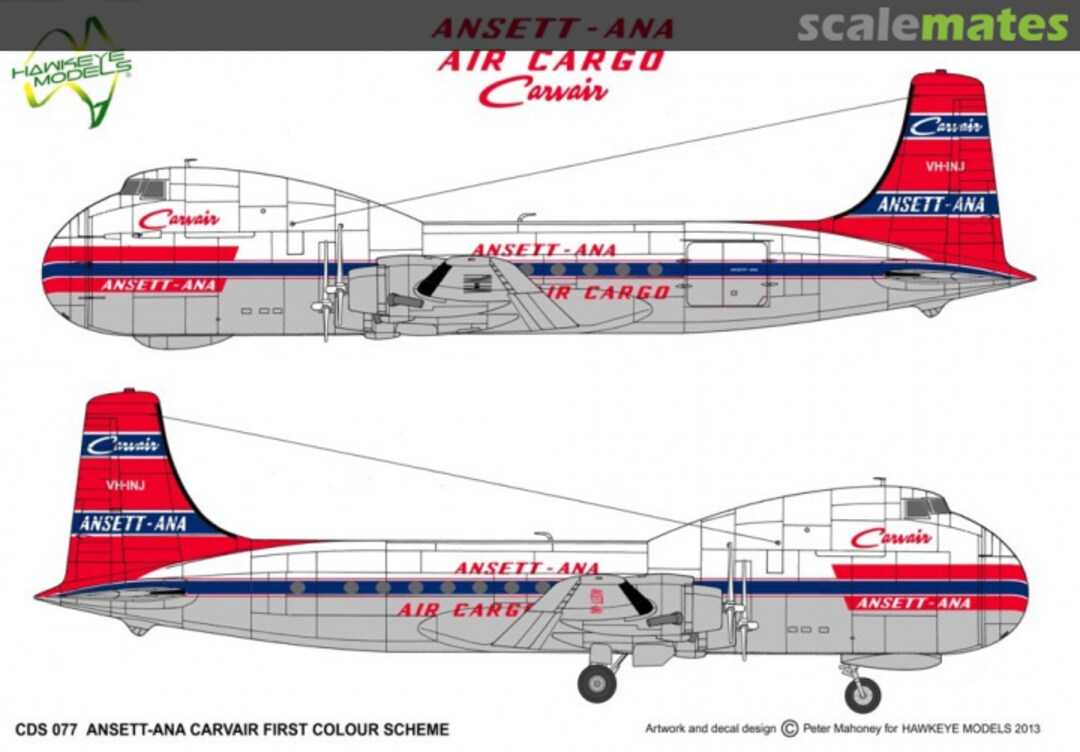 Boxart Ansett-ANA Air Cargo, Carvair, Original Livery 1967, Early scheme CDS-077 Hawkeye Models Boxart Ansett-ANA Air Cargo, Carvair, Original Livery 1967, Early scheme CDS-077 Hawkeye Models