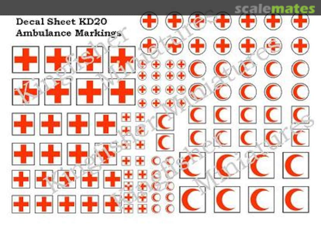 Boxart Ambulance Marking Set 1 KD20 Kingfisher Miniatures