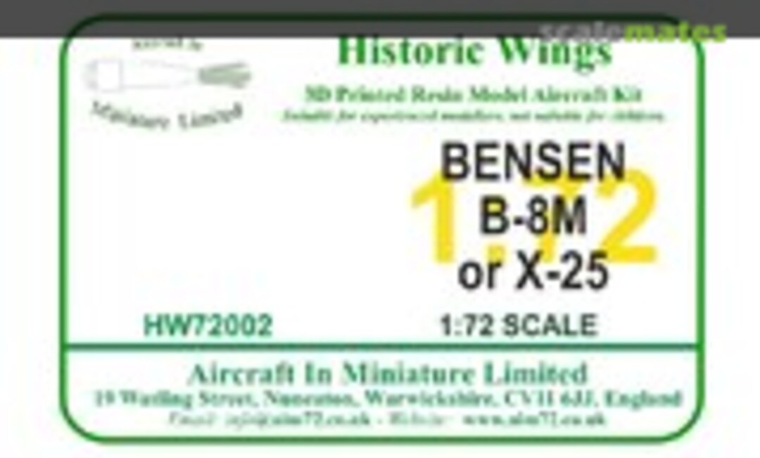 1:72 Bensen B-8M or X-25A (Aircraft In Miniature Ltd HW72002)