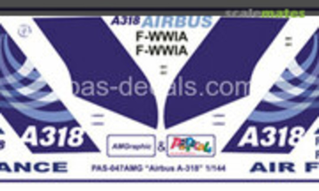 1:144 Airbus A 318 (1/144) Home Color (Pas Decals PAS047-AMG) PAS047-AMG