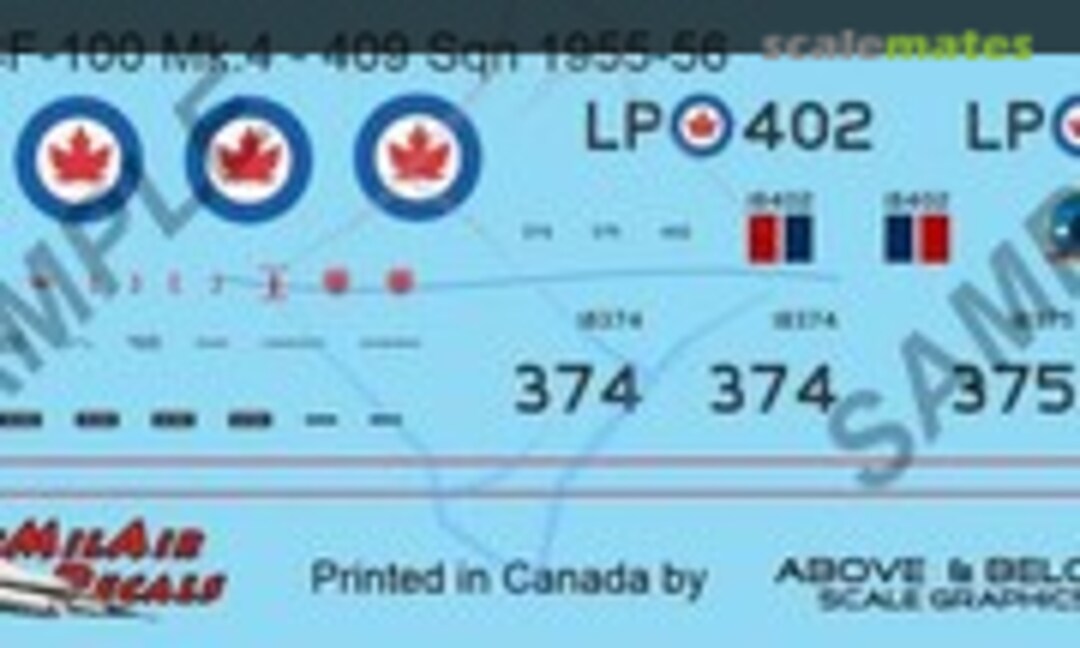 1:48 Avro CF-100 Canuck Mk. 4 - 409 Sqn (1955-56) (Above & Below Graphics 655) 655