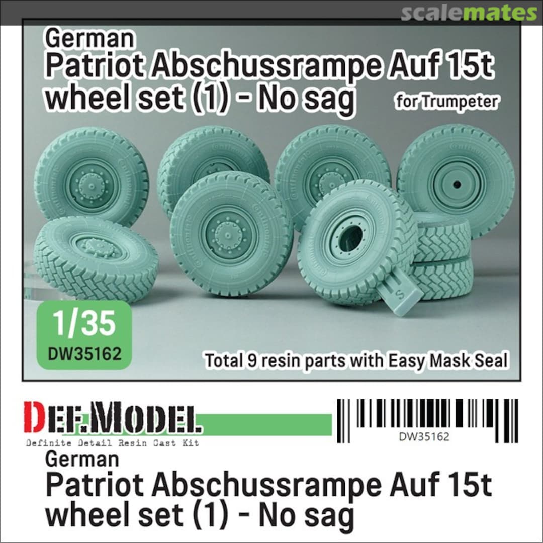 Boxart German Patriot Abschussrampe Auf 15t wheel set (1) - No sag DW35162 Def.Model Boxart German Patriot Abschussrampe Auf 15t wheel set (1) - No sag DW35162 Def.Model