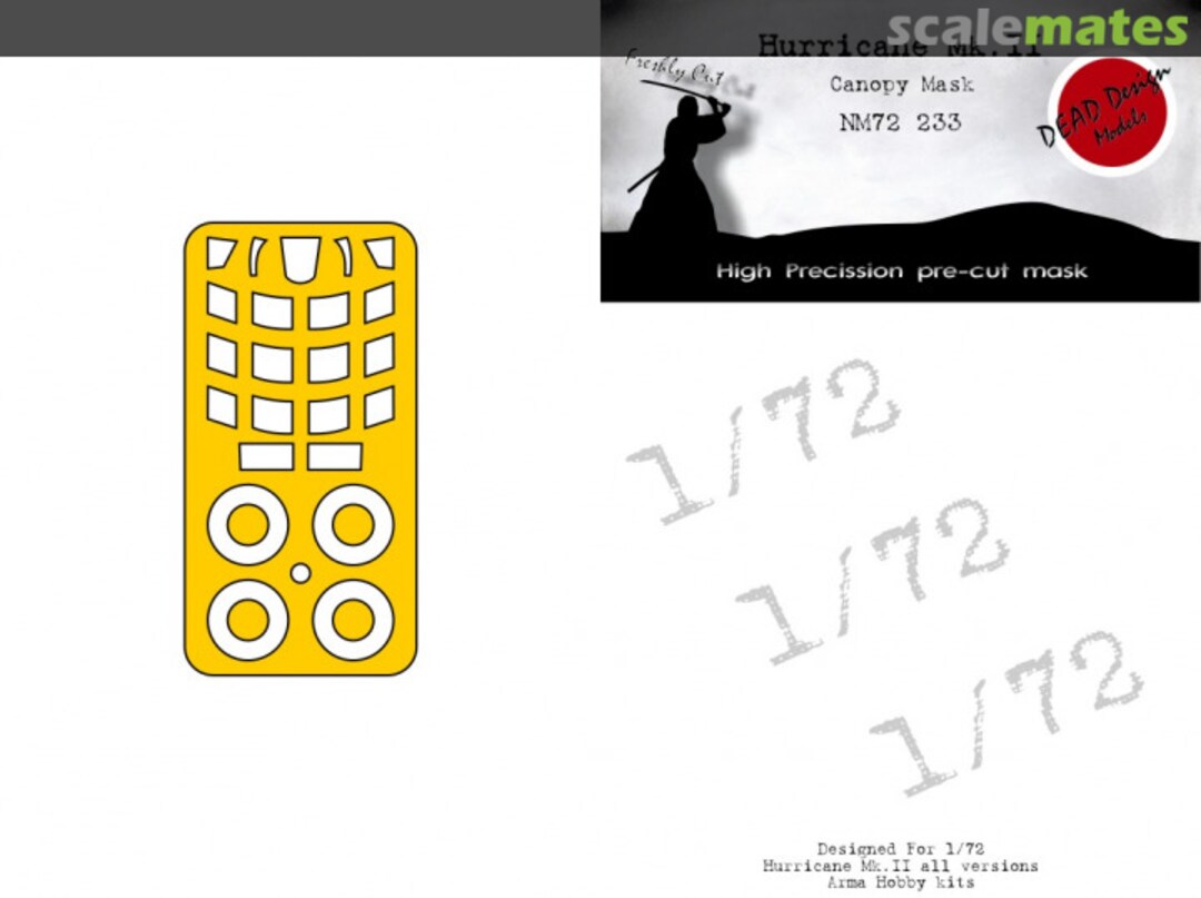 Boxart Hawker Hurricane Mk.II - Canopy Mask Set NM72233 DEAD Design Models Boxart Hawker Hurricane Mk.II - Canopy Mask Set NM72233 DEAD Design Models