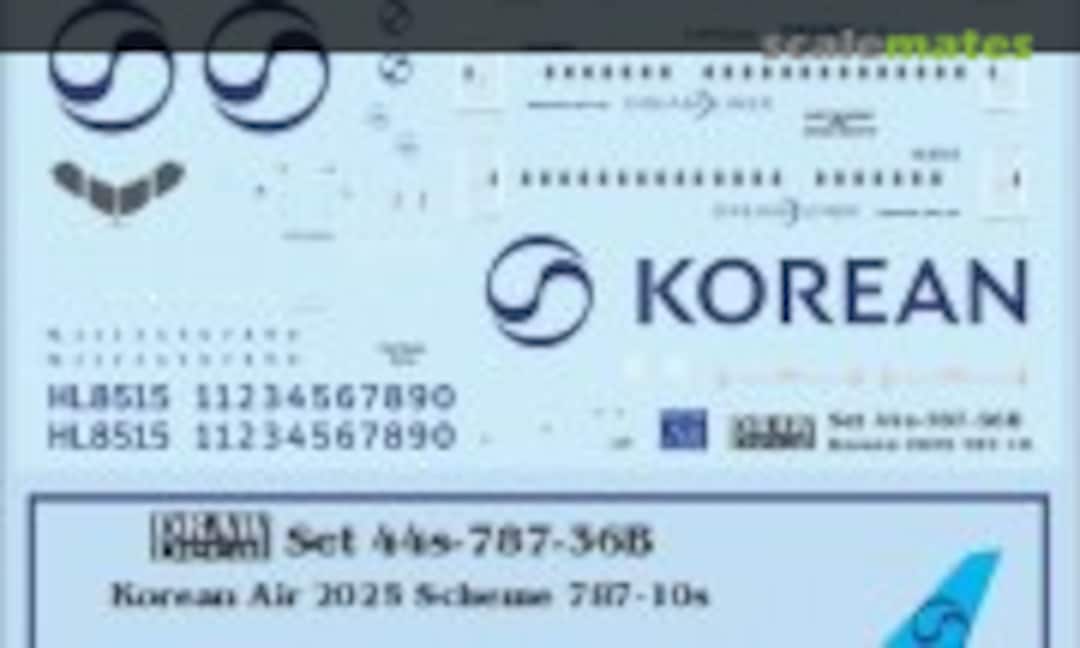 1:144 Korean Air 787-10 Dreamliners 2025 Scheme (Draw Decal 44-787-36B) 44-787-36B