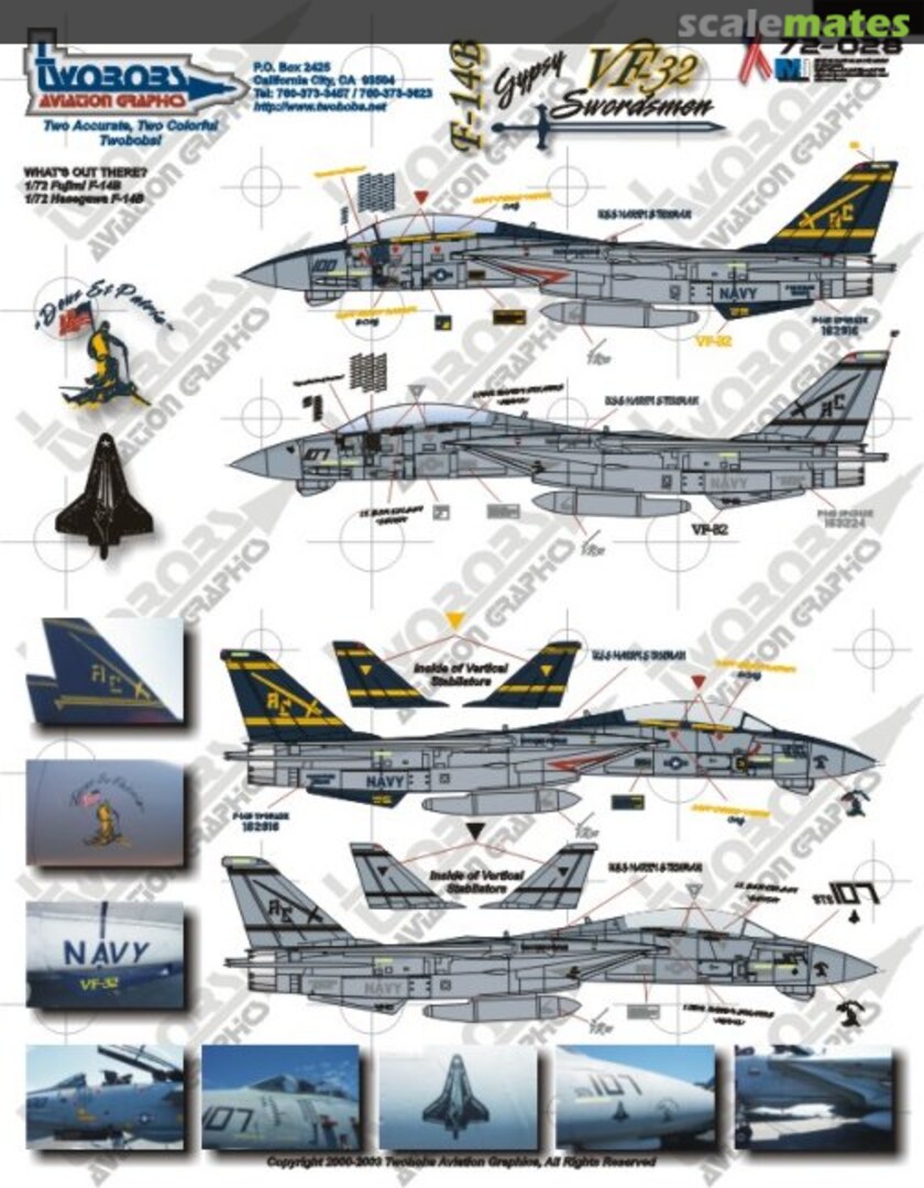 Boxart F-14B Tomcat - VF-32 Gypsy Swordsmen 72-028 TwoBobs Aviation Graphics Boxart F-14B Tomcat - VF-32 Gypsy Swordsmen 72-028 TwoBobs Aviation Graphics