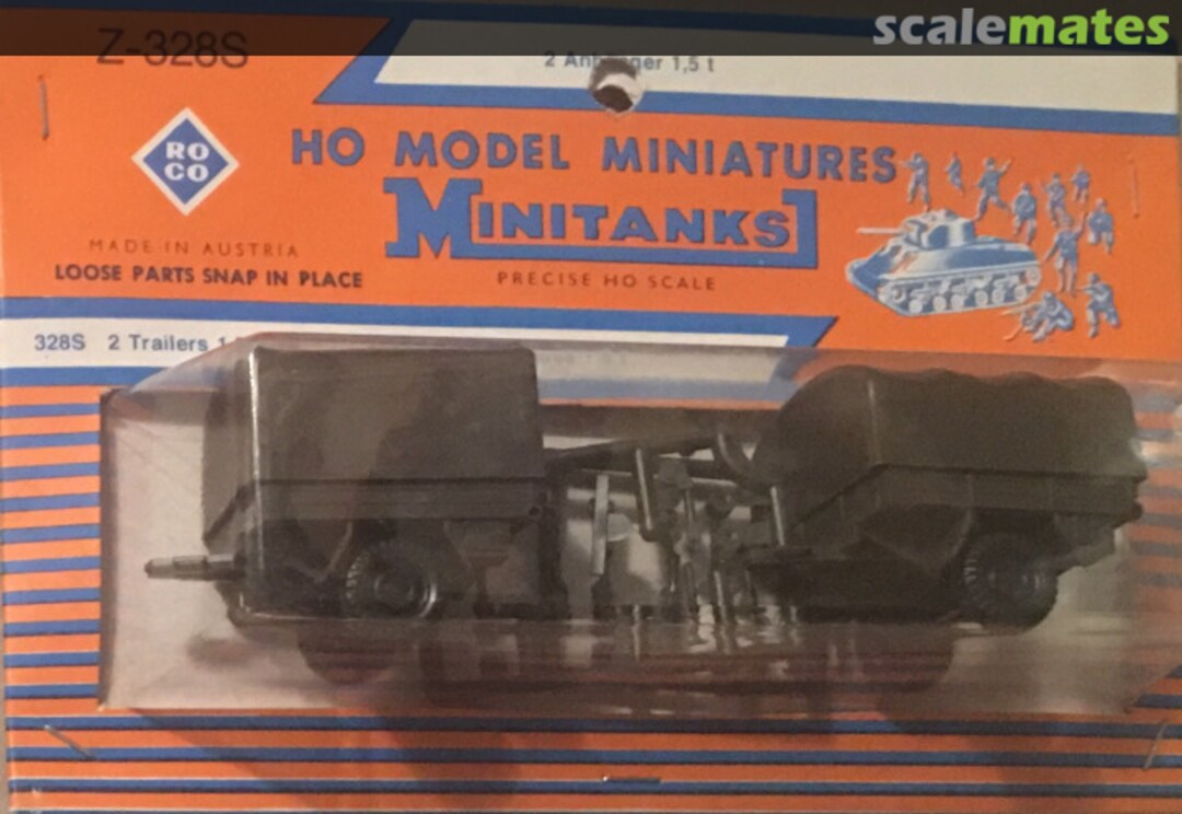 Boxart Anhänger 1,5t Z-328S Roco Minitanks Boxart Anhänger 1,5t Z-328S Roco Minitanks