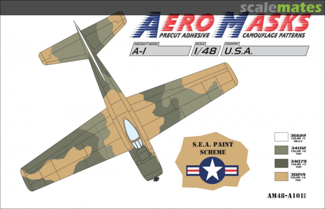 Boxart A-1 USA S.E.A. paint scheme AM48-A101 AeroMasks Boxart A-1 USA S.E.A. paint scheme AM48-A101 AeroMasks