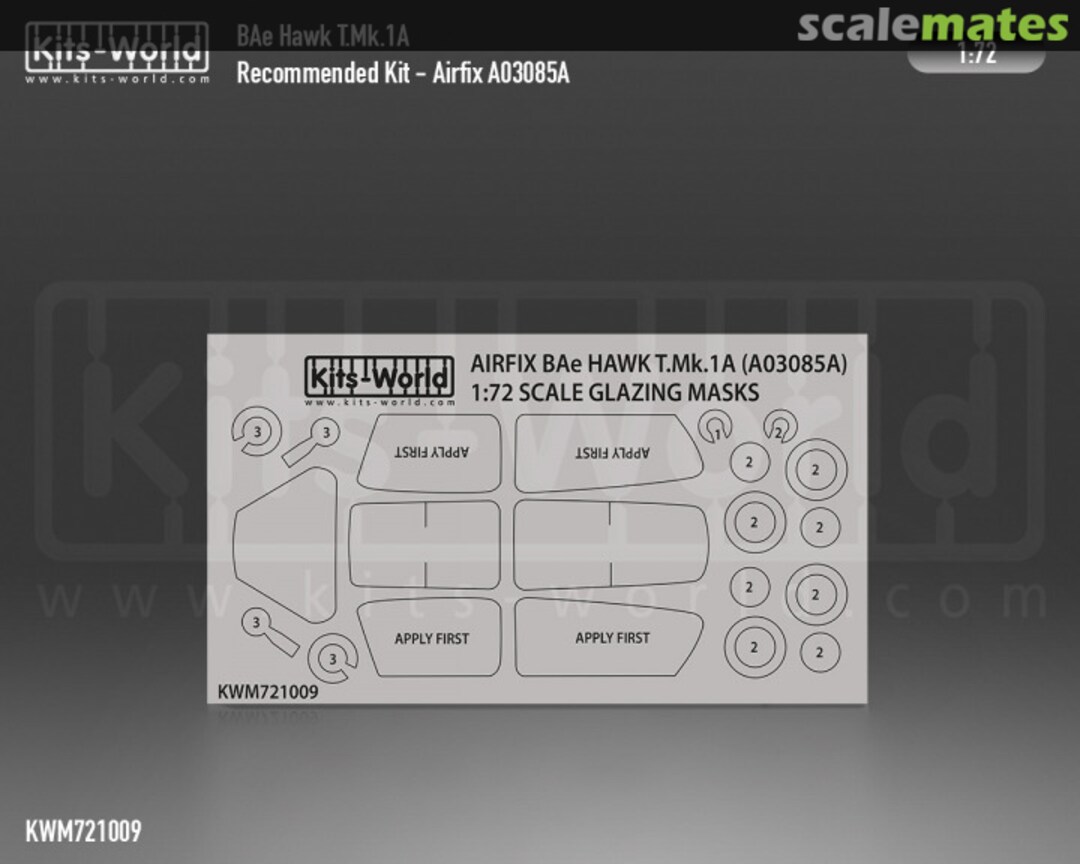 Boxart Bae Hawk T.Mk.1A Canopy/Wheel Mask KWM721009 Kits-World Boxart Bae Hawk T.Mk.1A Canopy/Wheel Mask KWM721009 Kits-World