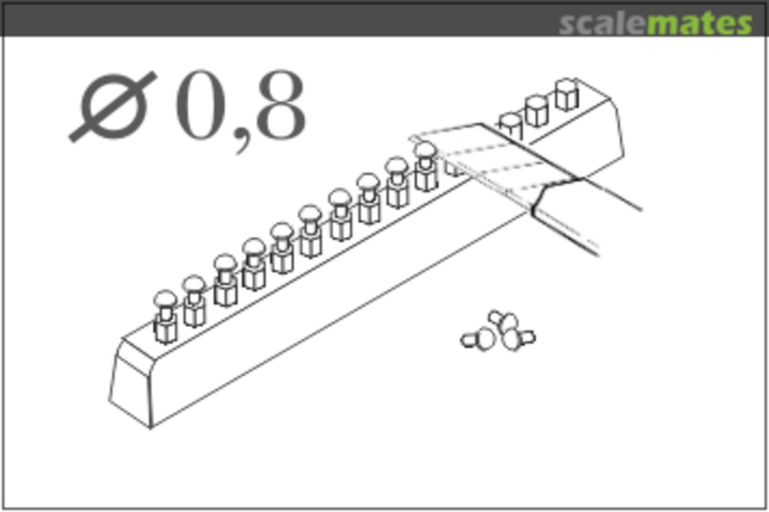 Boxart Button-Head Rivet Calibre 0,8 mm with Drill and Template 003 CMK Boxart Button-Head Rivet Calibre 0,8 mm with Drill and Template 003 CMK