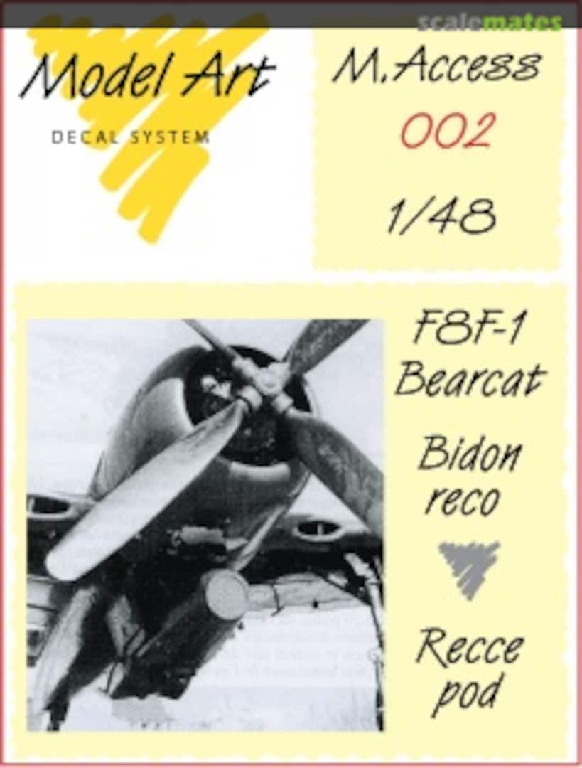 Boxart F8F-1 Bearcat Bidon reco - Recce pod M.Access 002 Model Art Decal System