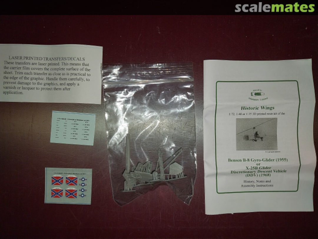 Contents Bensen B-8 Gyroglider HW72001 Aircraft In Miniature Ltd Contents Bensen B-8 Gyroglider HW72001 Aircraft In Miniature Ltd