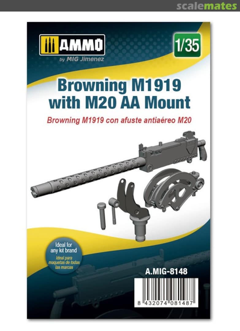 Boxart Browning M1919 with M20 AA Mount A.MIG-8148 Ammo by Mig Jimenez Boxart Browning M1919 with M20 AA Mount A.MIG-8148 Ammo by Mig Jimenez