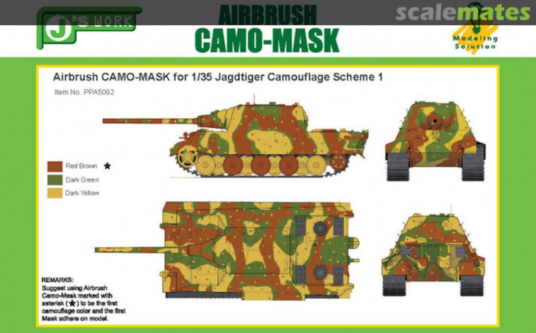 Boxart CAMO-MASK Jagdtiger Camouflage Scheme #1 PPA5092 J's Work Boxart CAMO-MASK Jagdtiger Camouflage Scheme #1 PPA5092 J's Work