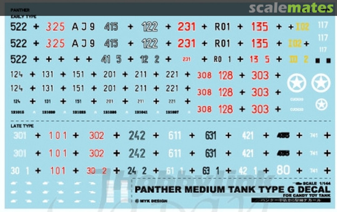 Boxart Panther Type G Medium Tank Decal T-37 MYK Design Boxart Panther Type G Medium Tank Decal T-37 MYK Design