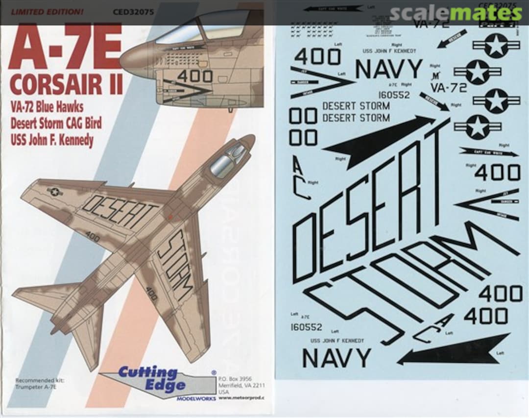 Boxart A-7E VA-72 Desert Storm CAG Bird CED32075 Cutting Edge Modelworks Boxart A-7E VA-72 Desert Storm CAG Bird CED32075 Cutting Edge Modelworks
