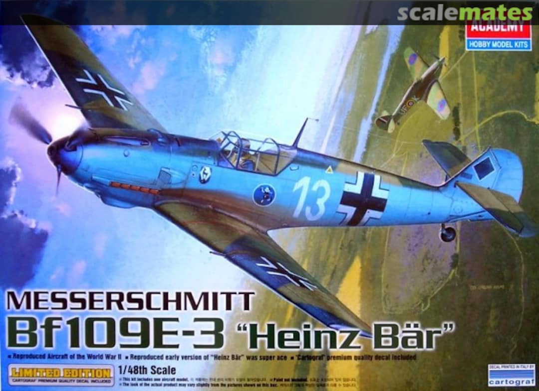 Boxart Messerschmitt Bf109E-3 "Heinz Bär" 12216 Academy Boxart Messerschmitt Bf109E-3 "Heinz Bär" 12216 Academy