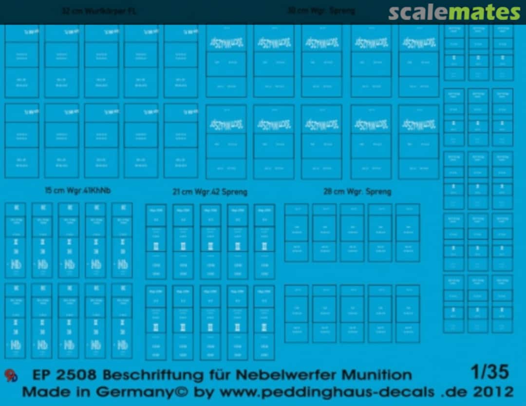 Boxart Markings for Nebelwerfer ammo EP 2508 Peddinghaus-Decals Boxart Markings for Nebelwerfer ammo EP 2508 Peddinghaus-Decals