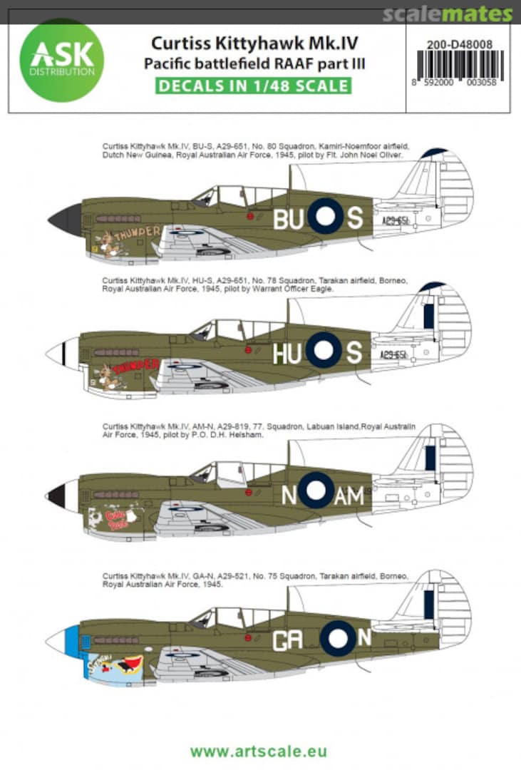 Boxart Curtiss Kittyhawk Mk.IV 200-D48008 ASK Boxart Curtiss Kittyhawk Mk.IV 200-D48008 ASK