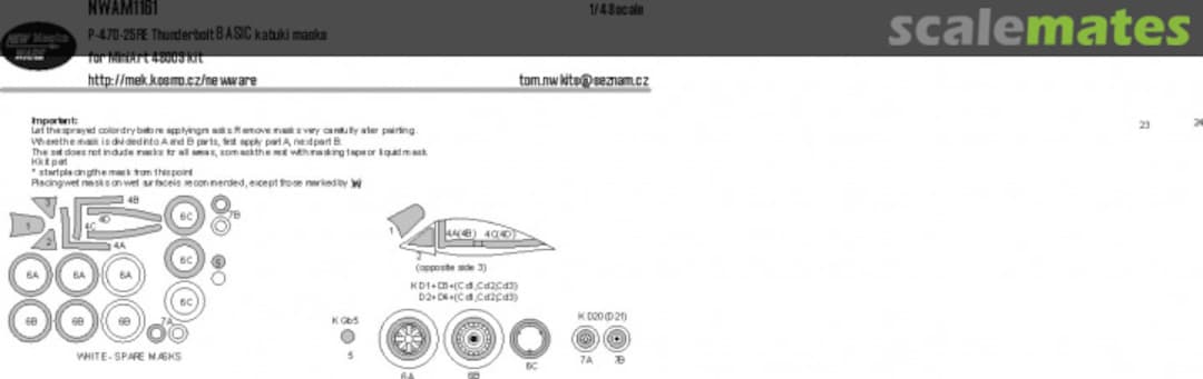 Boxart P-47D-25RE Thunderbolt BASIC kabuki masks NWAM1161 New Ware Boxart P-47D-25RE Thunderbolt BASIC kabuki masks NWAM1161 New Ware