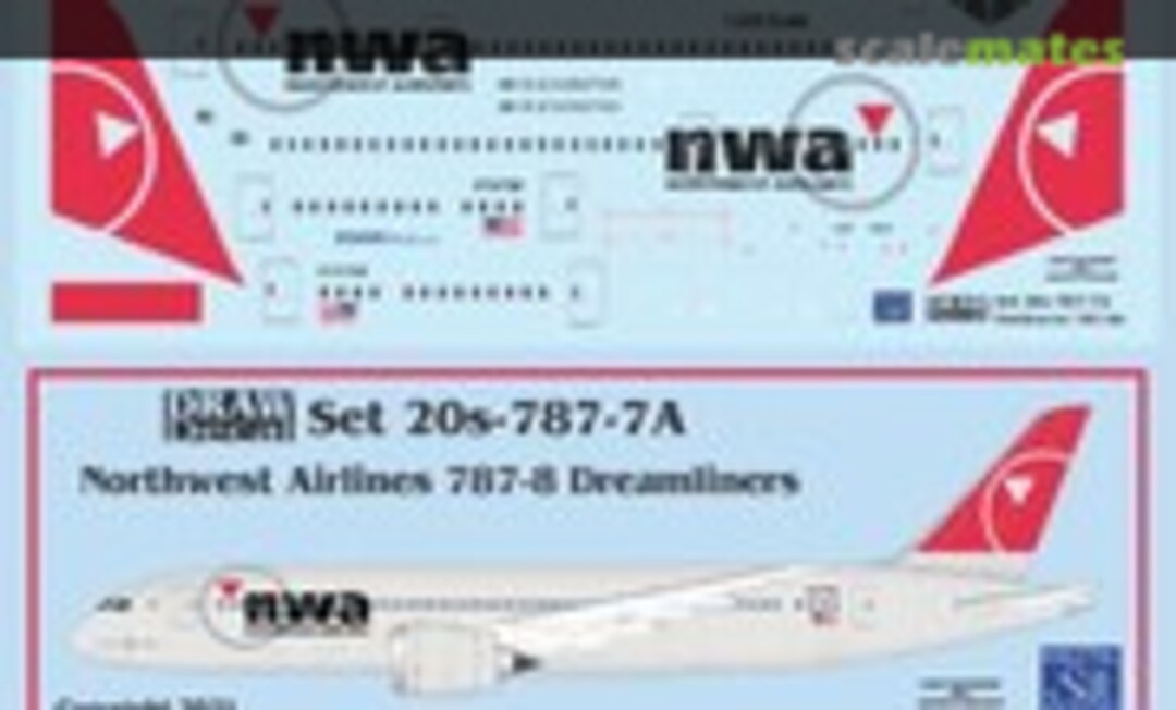 1:200 Northwest 787-8 Dreamliner (Draw Decal 20-787-7A) 20-787-7A