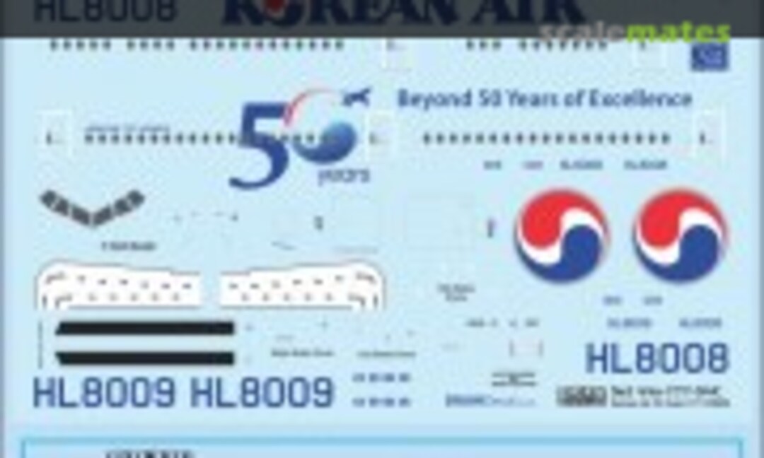 1:144 Korean Air 50 Years 777-300ERs (Draw Decal 44-777-94C) 44-777-94C
