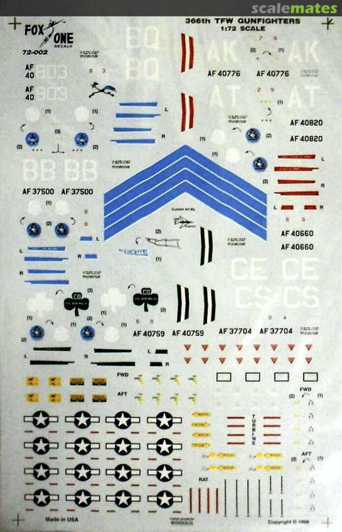 Boxart 366th TFW Gunfighters 72-002 Fox One Decals Boxart 366th TFW Gunfighters 72-002 Fox One Decals