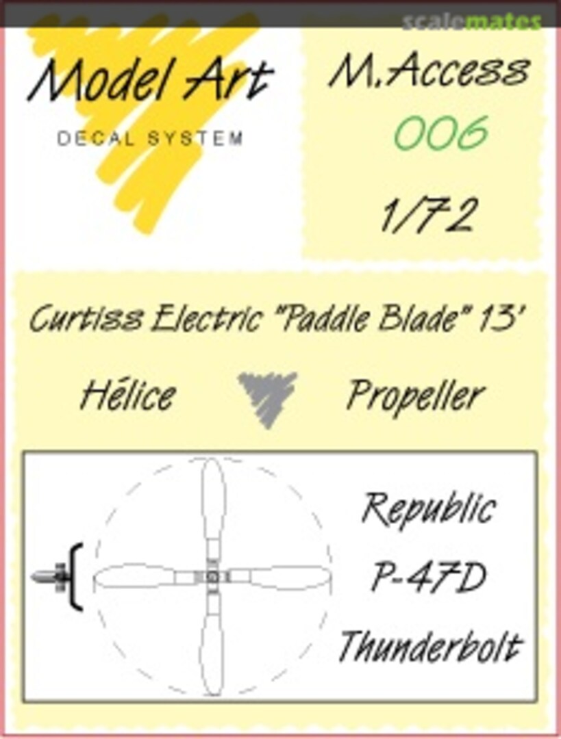 Boxart Curtiss Electric "Paddle Blade" 13' Hélice - Propller M.Access 006 Model Art Decal System