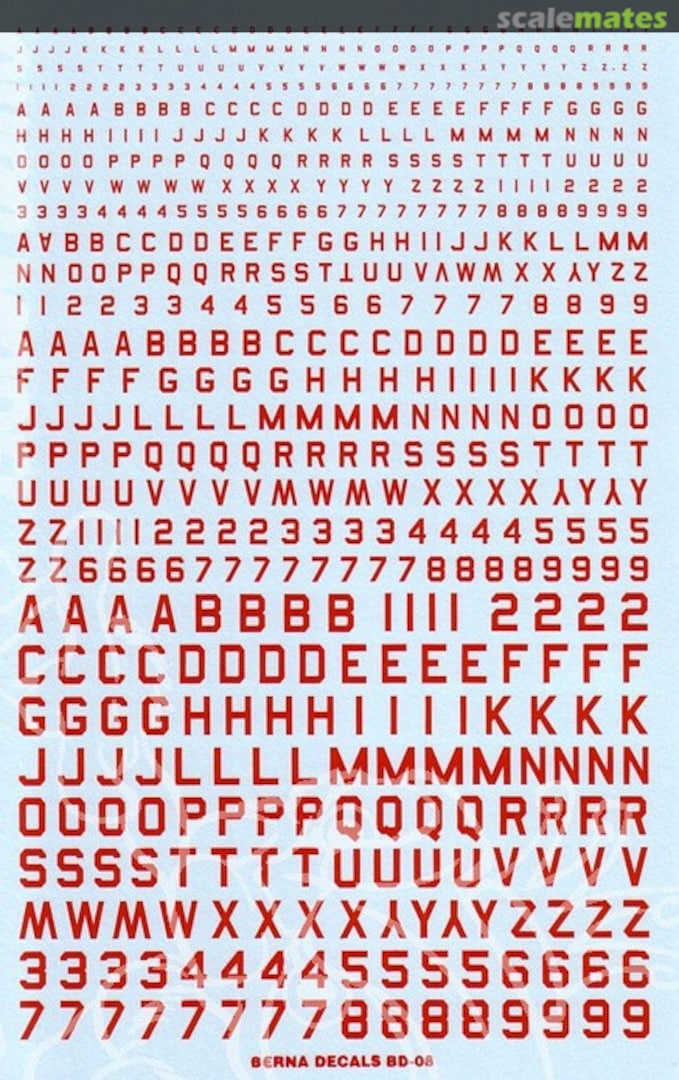 Boxart Red 45" codes (2-10mm) BD 08 Berna Decals Boxart Red 45" codes (2-10mm) BD 08 Berna Decals