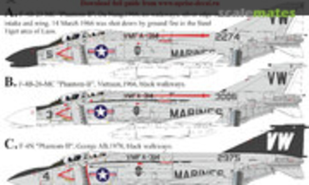 1:48 F-4B/N Phantom-II - VMFA-314, ver.2, FFA (removable film) (UpRise Decal UR4840) UR4840