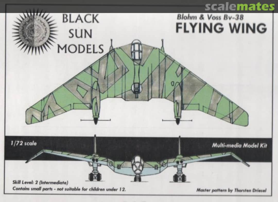 Boxart Blohm & Voss Bv-38 Flying Wing Black Sun Models Boxart Blohm & Voss Bv-38 Flying Wing Black Sun Models