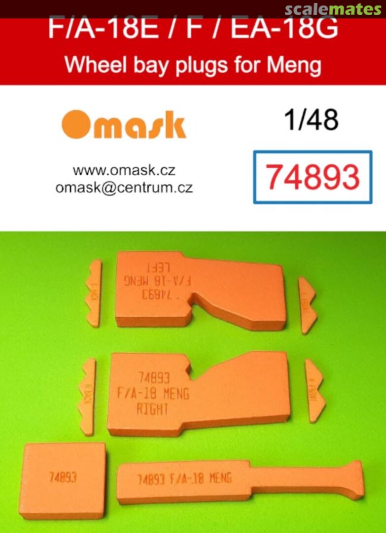 Boxart F/A-18E / F / EA-18G wheelbay plugs 74893 Omask Boxart F/A-18E / F / EA-18G wheelbay plugs 74893 Omask